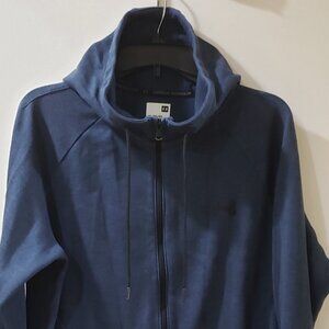 Under Armour Full Zip Tailored Hoodie Kanga Pocket Knit Interior Denim Blue XL